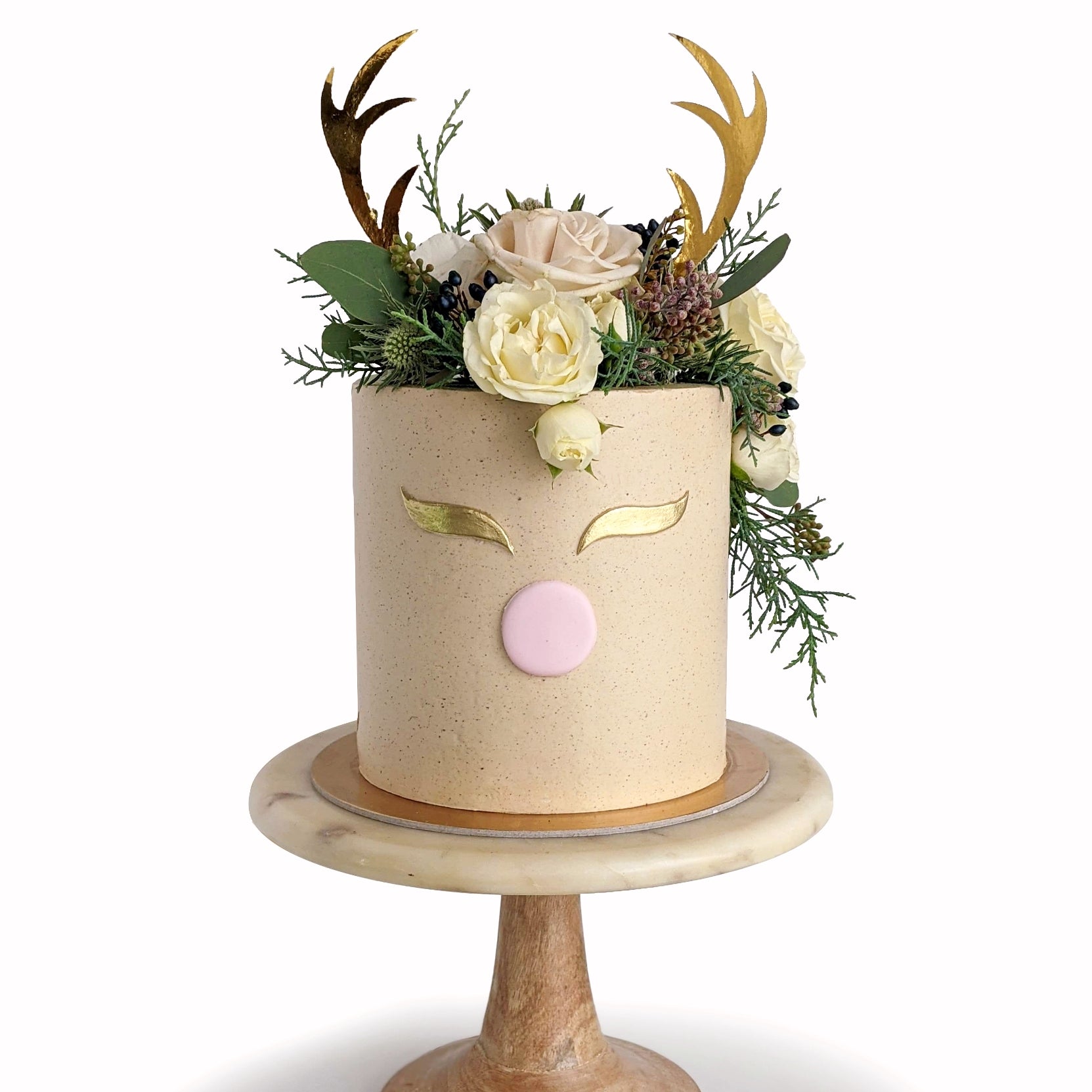 Holiday reindeer Rudolph Cake festive dessert Whippt Kitchen Calgary