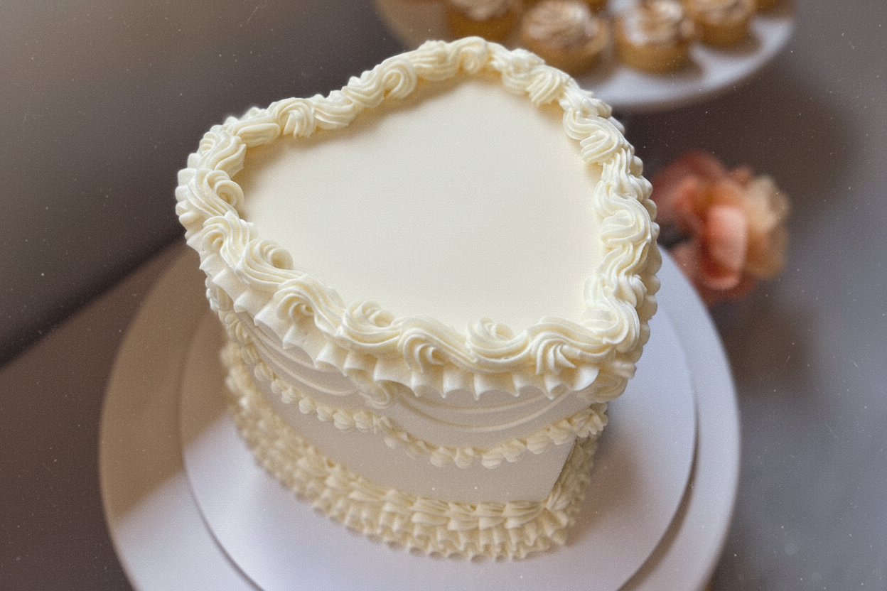 Vintage Lambeth Heart Cake