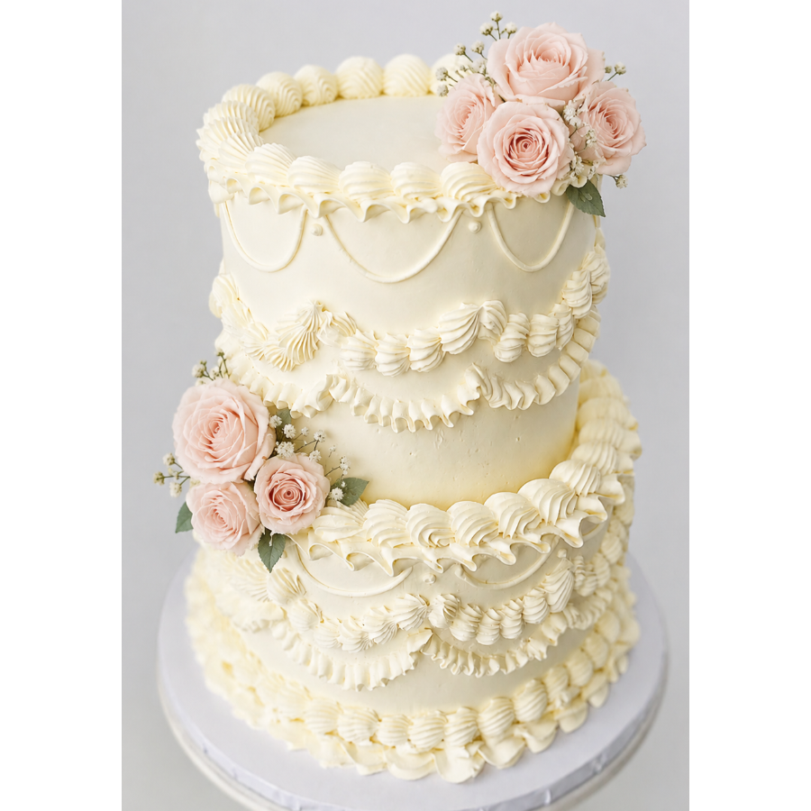 Single Tier Lambeth Buttercream Cake
