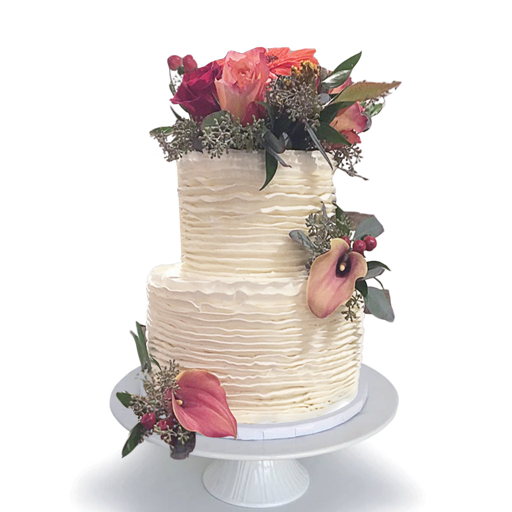 Two Tier Cake Ruffle 2-Tier Buttercream Ruffles Cake