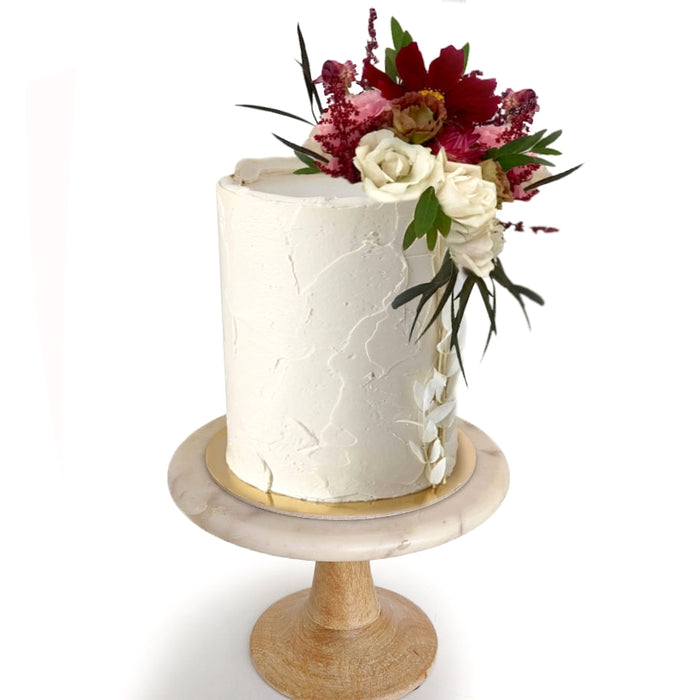Single Tier Stucco Style Cake