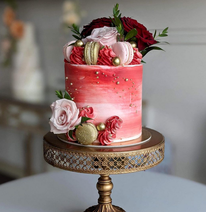 Luxe Floral Macaron Cake
