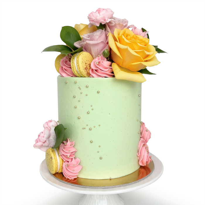 Luxe Floral Macaron Cake